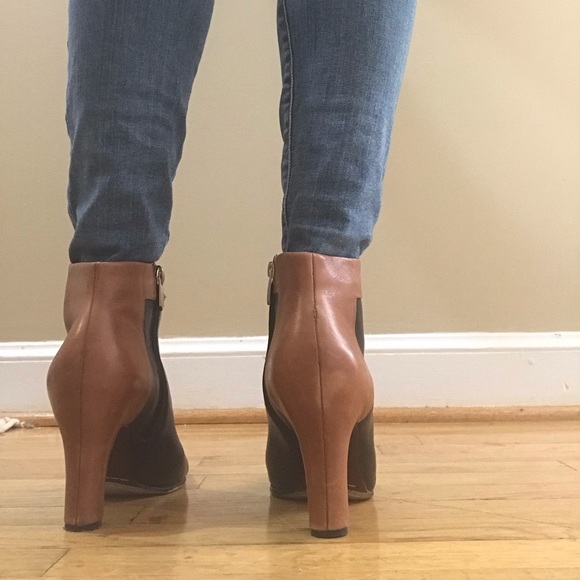 Sam Edelman Shay Two Tone Heeled Booties - Picture 5 of 8